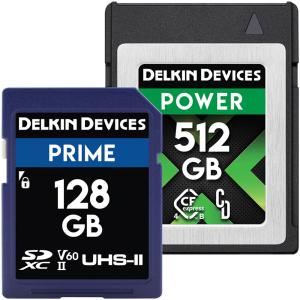 Delkin Devices 512GB POWER CFexpress 4.0 Type B Memory Card & 128GB PRIME UHS-II SDXC Memory Card Bundle