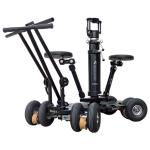 Panther Twister Dolly cpl. with 3 steering modes (front/rear/round-a-round), foldable pushbar, steering bar, Go-kart wheels, anti-slippe