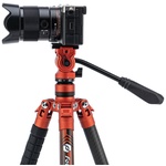 Fotopro X-Aircross 3 Video Carbon Fiber Tripod (Flame Orange)