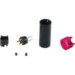 Cable Techniques Low-Profile Right-Angle Mini-XLR 3-Pin Male Connector with Adjustable Exit (Large Outlet, Purple Cap)