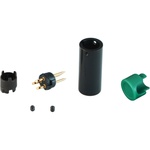 Cable Techniques Low-Profile Right-Angle Mini-XLR 3-Pin Male Connector with Adjustable Exit (Large Outlet, Green Cap)