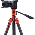 Fotopro X-Aircross 3 Lite Video Carbon Fiber Tripod (Flame Orange)