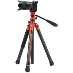 Fotopro X-Aircross 3 Lite Video Carbon Fiber Tripod (Flame Orange)