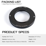 Tilta 55mm Adapter Ring for Mini Clamp-On Matte Box