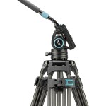Fotopro DV-3C Heavy Duty Fluid Head Video Carbon Fiber Tripod (Black)