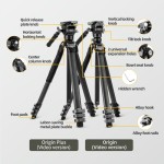 Fotopro Pantour Origin Tripod with MH-4L Video Head (Black)