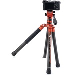Fotopro X-Aircross 3 Video Carbon Fiber Tripod (Flame Orange)