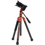 Fotopro X-Aircross 3 Video Carbon Fiber Tripod (Flame Orange)