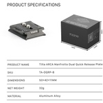 Tilta Arca/Manfrotto Dual Quick Release Plate (Black)