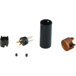 Cable Techniques Low-Profile Right-Angle Mini-XLR 3-Pin Male Connector with Adjustable Exit (Large Outlet, Brown Cap)