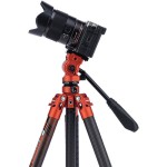 Fotopro X-Aircross 3 Lite Video Carbon Fiber Tripod (Flame Orange)