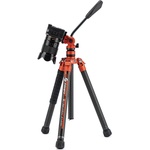 Fotopro X-Aircross 3 Video Carbon Fiber Tripod (Flame Orange)