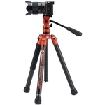 Fotopro X-Aircross 3 Video Carbon Fiber Tripod (Flame Orange)