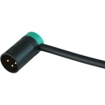 Cable Techniques Low-Profile Right-Angle XLR 3-Pin Male Connector (Large Outlet, A-Shell, Green Cap)