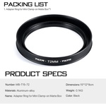 Tilta 72mm Adapter Ring for Mini Clamp-On Matte Box