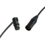 Cable Techniques Low-Profile Right-Angle XLR Female to Straight XLR Male Premium QUAD Cable (Black Cap, 3')