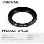 Tilta 67mm Adapter Ring for Mini Clamp-On Matte Box