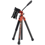 Fotopro X-Aircross 3 Lite Video Carbon Fiber Tripod (Flame Orange)