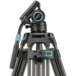 Fotopro DV-3C Heavy Duty Fluid Head Video Carbon Fiber Tripod (Black)