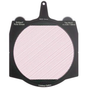 Lindsey Optics Brilliant² 4 x 5.65" Rota-Streak Filter (Red, 3mm Cylindrical Lens Spacing)