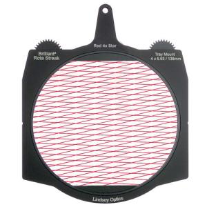 Lindsey Optics Brilliant² 4 x 5.65" Rota-Streak Filter (Red, Diamond 4-Point Star)