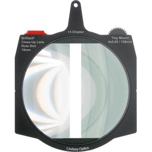 Lindsey Optics Brilliant 4 x 5.65" Air Gap Diopter Rota-Split Close-Up Lens (+3, 15mm Gap)