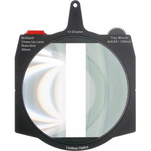 Lindsey Optics Brilliant 4 x 5.65" Air Gap Diopter Rota-Split Close-Up Lens (+3, 30mm Gap)