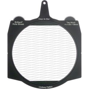 Lindsey Optics Brilliant² Rota-Streak Filter (6.6 x 6.6", Clear 4-Point Star)