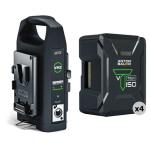 Anton/Bauer Titon 150 4-Battery Kit & VM2 Dual-Bay Charger with 4-Pin XLR Output (V-Mount)