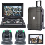 Datavideo Streaming Studio Kit with 4-Ch Mobile Switcher, 2 x PTZ Cameras & 7" Monitor