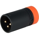 Cable Techniques Low-Profile Right-Angle XLR 3-Pin Male Connector (Large Outlet, B-Shell, Orange Cap)