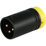 Cable Techniques Low-Profile Right-Angle XLR 3-Pin Male Connector (Standard Outlet, A-Shell, Yellow Cap)
