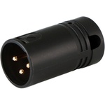 Cable Techniques Low-Profile Right-Angle XLR 3-Pin Male Connector (Large Outlet, A-Shell, Black Cap)