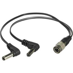Cable Techniques CT-CAM-8/9 2 Right Angle DC (Lectrosonics) to Hirose 4-Pin Input Y-Cable for Battery Bud - 8" & 9"