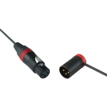 Cable Techniques Straight XLR Female to Low-Profile Right-Angle XLR Male Interconnect Cable (Red Ring/Cap, 24")