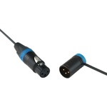 Cable Techniques Straight XLR Female to Low-Profile Right-Angle XLR Male Interconnect Cable (Blue Ring/Cap, 24")